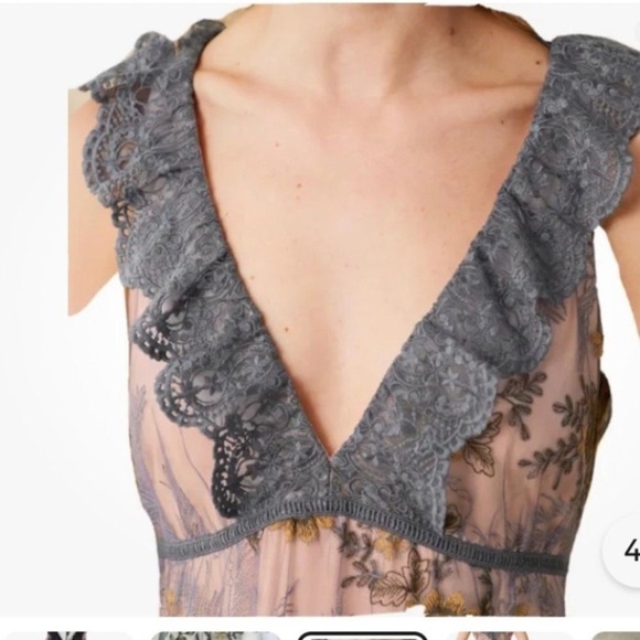 Sundance grey pink  Floral lace Maxi Dress Medium NwT - Picture 11 of 12